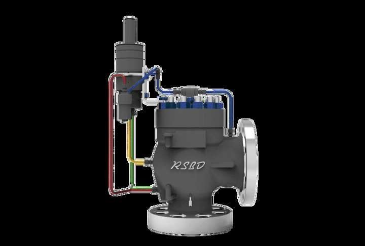 RSBD pilot operated safety relief valve prepared for repair and calibration
