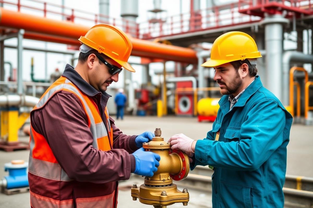 Empower Solutions technicians repairing an industrial valve on site